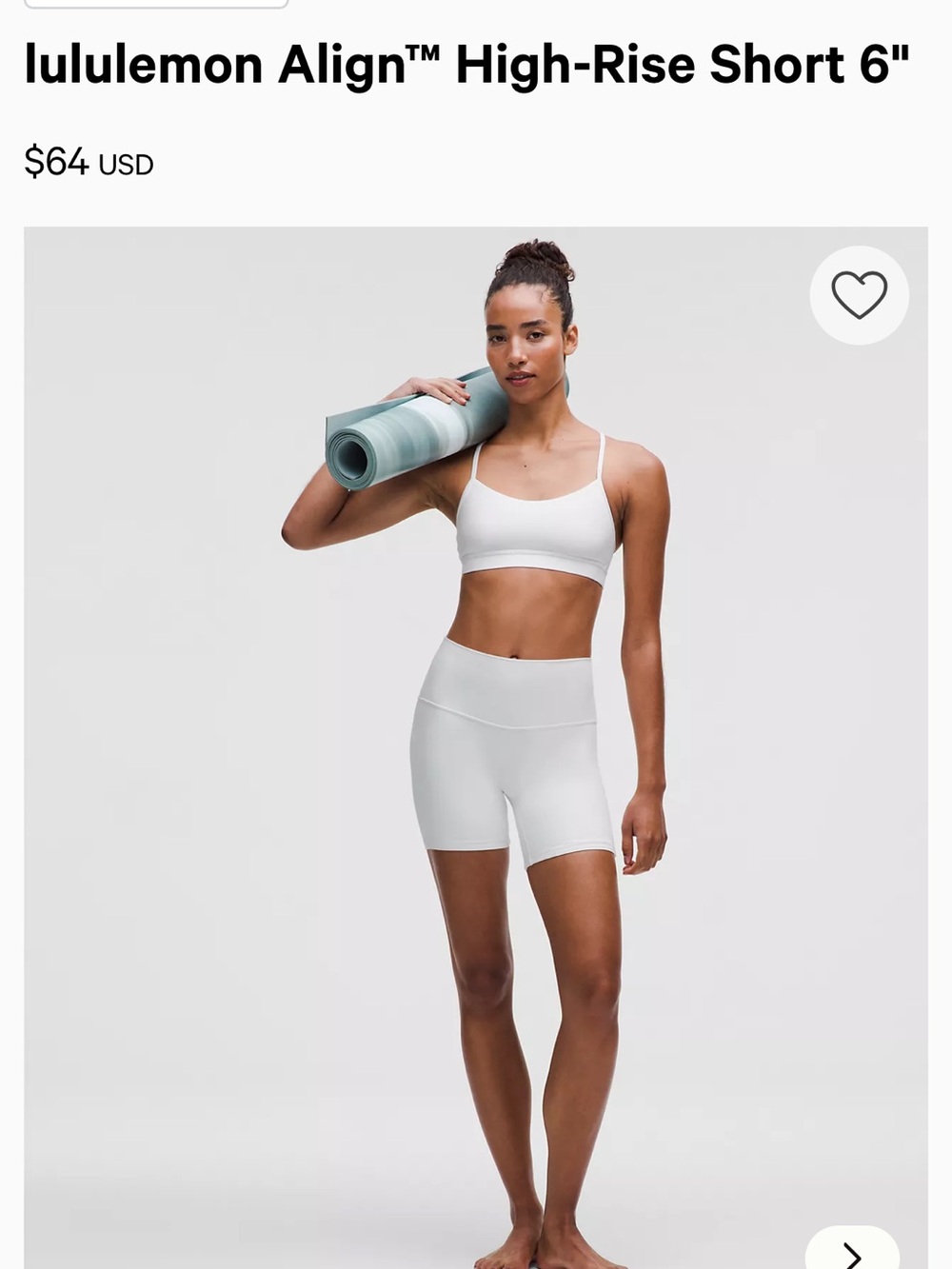 lululemon athletica Alignโข High-Rise Short Set โ White